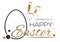 Greeting inscription with the Easter bunny and Easter eggs. Wishing You a Happy Easter