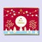 Greeting invitation card template design with winter houses and graphic trees, design for banner, flyer, invitation, poster, web s