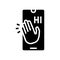 greeting mobile message glyph icon vector illustration