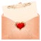 Greeting valentine hearts in an envelope. Romantic red and pink heart with ornaments letter illustration