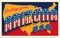 Greetings from Arizona USA. Retro style postcard with patriotic stars and stripes lettering