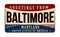 Greetings from Baltimore vintage rusty metal sign