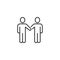 Greetings gesture icon in flat style. People handshake vector illustration on white isolated background. Hand shake business