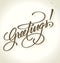 Greetings hand lettering (vector)