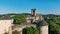 Greifenstein castle in Hesse, Germany. Aerial vieo