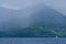 Grenada coastline in a rainstorm.