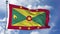 Grenada Flag in a Blue Sky