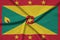 Grenada flag is depicted on a sports cloth fabric with many folds. Sport team banner
