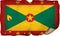 Grenada Flag On Old Paper