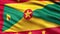 Grenada Flag Seamless Loop. 3D animation.