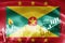 Grenada flag, stock market, exchange economy and Trade, oil production, container ship in export and import business and logistics