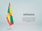 Grenada hanging flag on stand. Template forconference banner