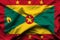 Grenada realistic flag illustration.