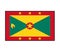 Grenada Rectangle Flag Vector Icon Button for North American Island Concepts.