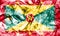 Grenada smoke flag on a white background
