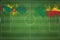 Grenada vs Benin Soccer Match, national colors, national flags, soccer field, football game, Copy space