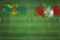 Grenada vs Peru Soccer Match, national colors, national flags, soccer field, football game, Copy space