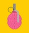 Grenade brain isolated. Brains military ammunition. army bomb cerebrum