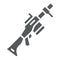 Grenade launcher glyph icon, weapon and rocket, bazooka sign, vector graphics, a solid pattern on a white background.