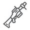 Grenade launcher line icon, weapon and rocket, bazooka sign, vector graphics, a linear pattern on a white background.