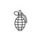 grenade line illustration icon on white background