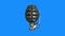 Grenade in slow motion loop blue screen 3D rendering animation