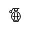 Grenade Weapon Monoline Symbol Icon Logo for Graphic Design, UI UX, Game, Android Software, and Website.