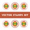 Grenadian flag rubber stamps set.