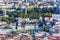 Grenoble architecture - aerial view of the city at sunset