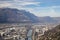 Grenoble, France: North west with the Vercors mountains and the Isere river