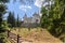 Gressoney, Italy. View of Castel Savoia immersed in the woods.