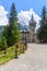 Gressoney, Italy. View of Castel Savoia immersed in the woods.