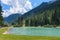 Gressoney-Saint-Jean, Italy. View of the Lake and the Gover Park.