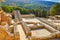 GRETE ISLAND, GREECE, SEP 12, 2012: Antique Knossos temple palace on Greece island Grete near to Heraklion. Palace of Minos. Greec