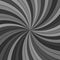 Grey abstract psychedelic vortex background with curved rays