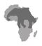 Grey africa map isolated on transparent background. World vector illustration without text