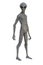 Grey Alien standing upright. 3D render isolated on white