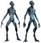 Grey aliens 3D illustration