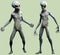 Grey aliens standing 3D illustration