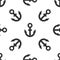 Grey Anchor icon isolated seamless pattern on white background. Vector