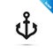 Grey Anchor icon isolated on white background. Vector