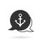 Grey Anchor icon isolated on white background. Vector