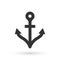 Grey Anchor icon isolated on white background. Vector