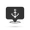 Grey Anchor icon isolated on white background. Vector