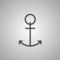 Grey anchor icon, vector illustration.