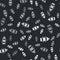 Grey Aqualung icon isolated seamless pattern on black background. Oxygen tank for diver. Diving equipment. Extreme sport