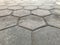 Grey or ash color Hexagonal shape interlock or floor tiles for park or outdoor which is non slippery to users
