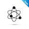 Grey Atom icon isolated on white background. Symbol of science, education, nuclear physics, scientific research. Vector