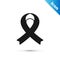 Grey Awareness ribbon icon isolated on white background. Public awareness to disability, medical conditions and health