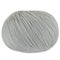 Grey ball of wool yarn isolated on a white background. Space for text.